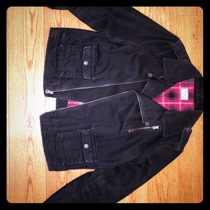 Black Ralph Lauren washed out denim biker jacket